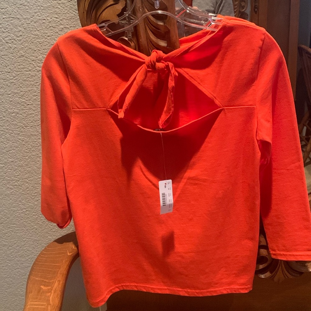 New with tags J Crew size XXS orange tie knit top